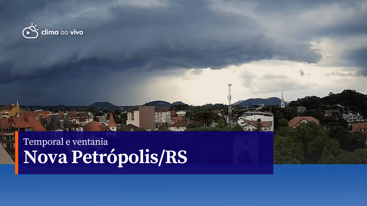Temporal e ventania em Nova Petrópolis/RS - 10/01/23 - Clima ao Vivo